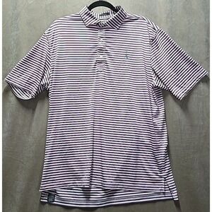 Turtleson Alothian Club Polo Shirt Short Sleeve Men's Sz L Red White Blue Stripe